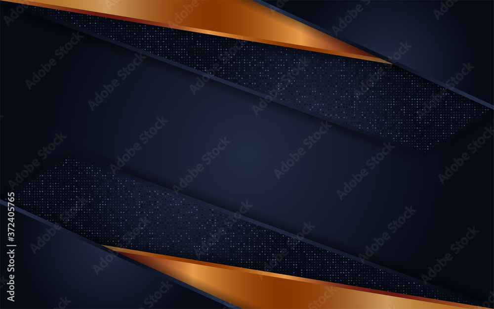 Abstract dark navy background with golden line Abstract dark navy background with golden line