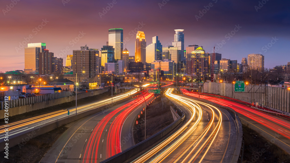 Fototapeta premium Minneapolis city downtown skyline USA