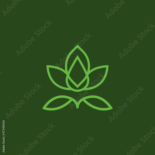 Symbol cbd leaf minimalist logo