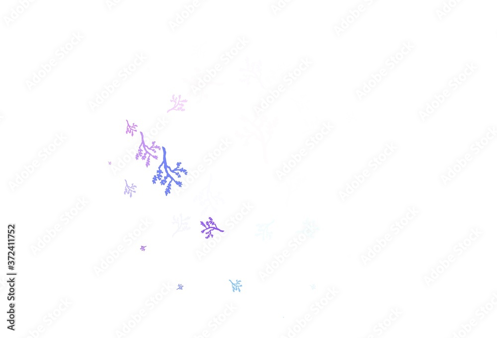 Light Pink, Blue vector doodle layout with sakura. Light Pink, Blue vector doodle layout with sakura.
