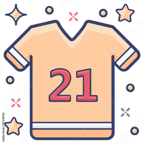 
A menswear cloth accessory, flat design of jersey icon
