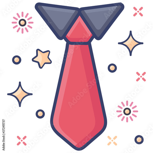 
Icon of necktie, a piece of cloth worn around the neck 
