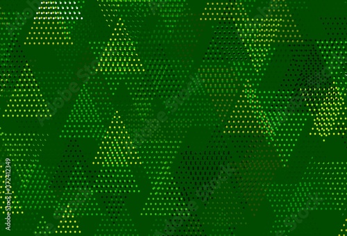 Light Green  Yellow vector texture with triangular style with circles.