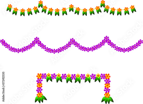 vector illustration of Flower Toran for Decoration in Indian festival