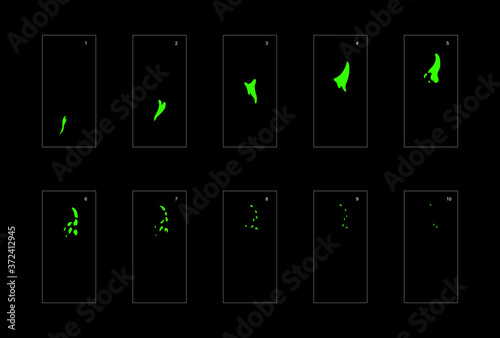 Smoke effect. liquid smoke animation sprite sheet. classic liquid smoke effect animation for game or cartoon or animation. vector style liquid animation effect 1761.