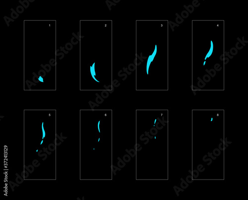 Smoke effect. blue smoke animation sprite sheet. classic smoke effect animation for game or cartoon or animation. vector style animation effect 1764.