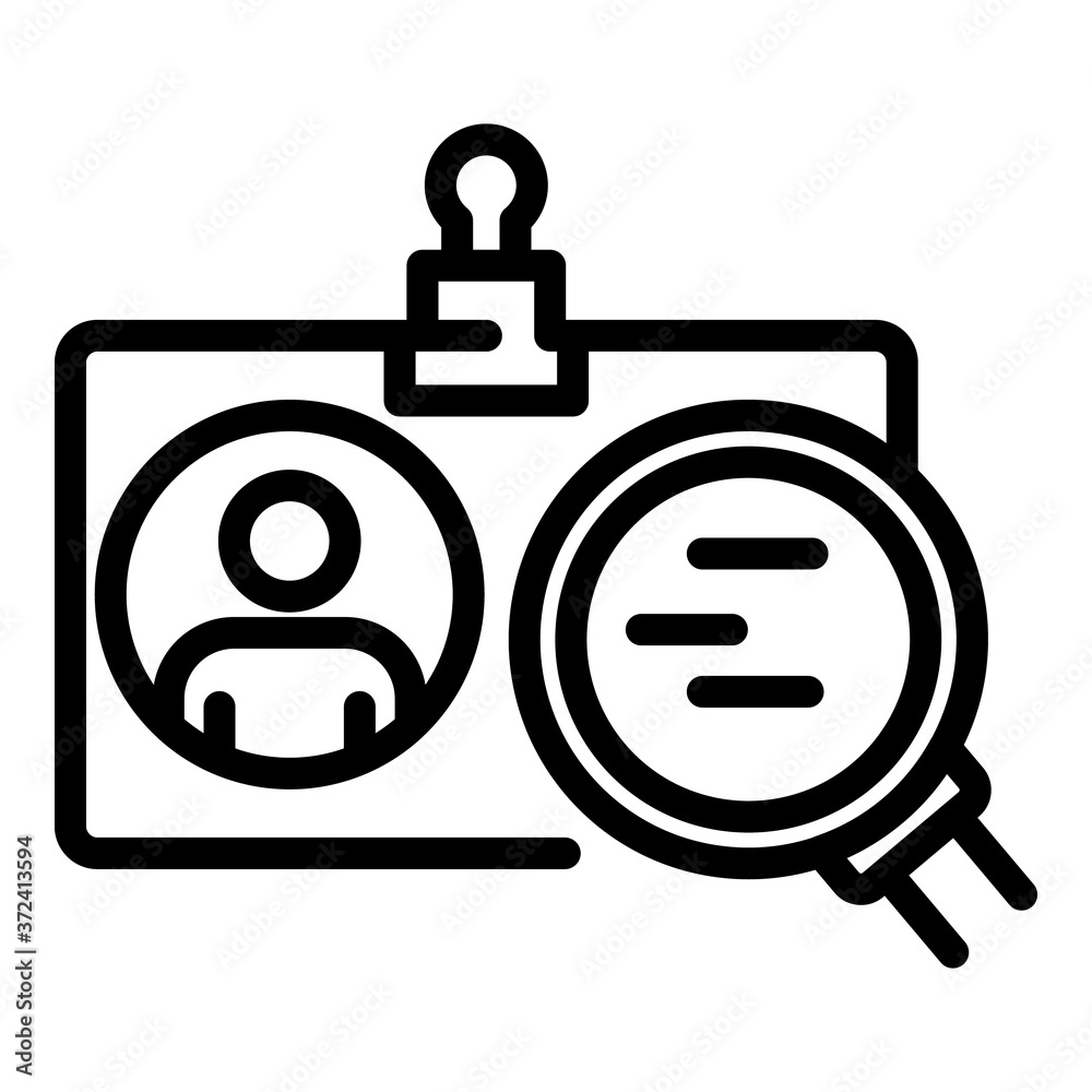 Office worker badge icon. Outline office worker badge vector icon for web design isolated on white background Office worker badge icon. Outline office worker badge vector icon for web design isolated on white background
