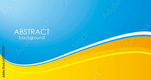 Abstract blue background with yellow waves