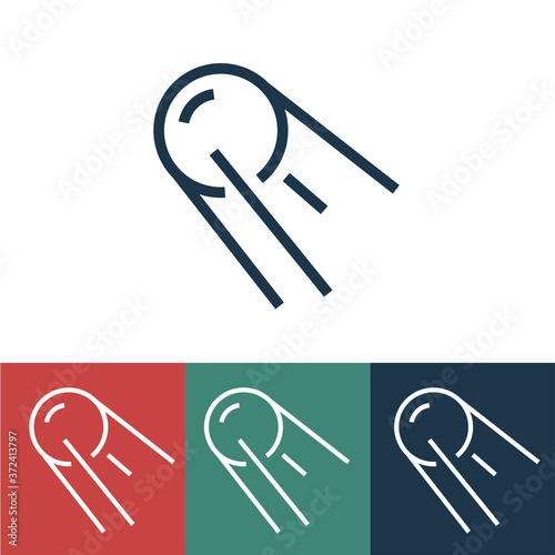 Linear vector icon with space probe