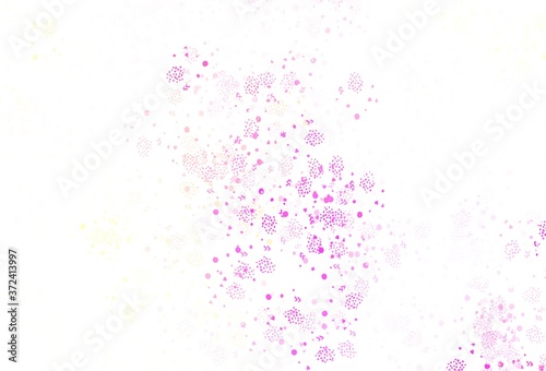 Light Pink  Yellow vector template with chaotic shapes.