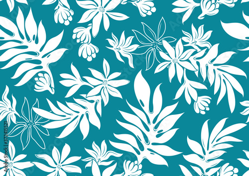hibiscus hawaii seamless pattern  fashion background.