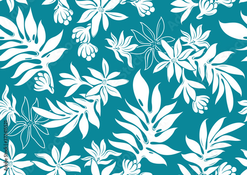 hibiscus hawaii seamless pattern, fashion background.