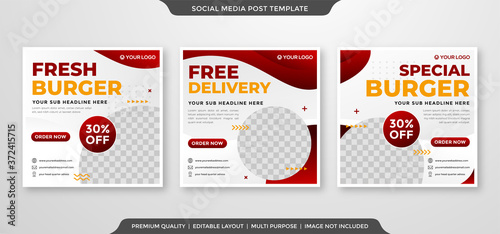 social media post ads template with minimalist style use for food menu promotion 
