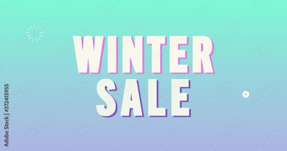 Winter sale. Retro (80s) text Animation on colorful background. High quality 4K opener Winter sale. Retro (80s) text Animation on colorful background. High quality 4K opener