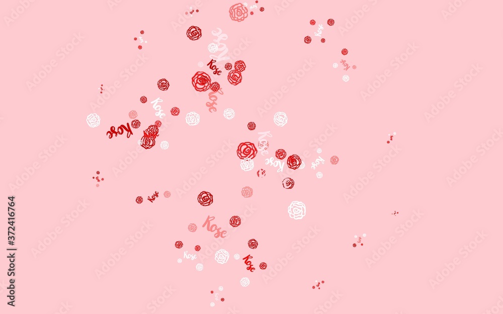 Light Pink vector elegant template with flowers, roses. Light Pink vector elegant template with flowers, roses.