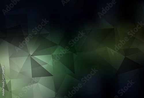 Dark Green vector triangle mosaic texture.