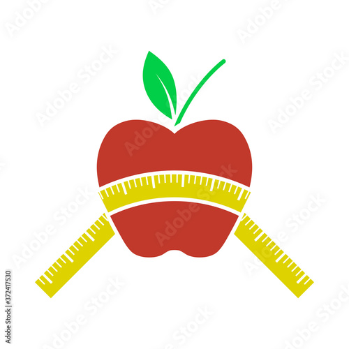 Icon Of Apple With Measure Tape