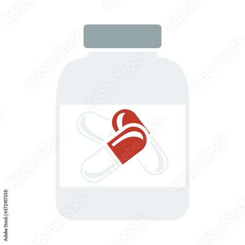 Icon Of Fitness Pills In Container