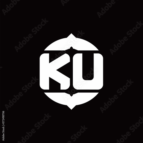 KU Logo monogram with upside down arrow design template