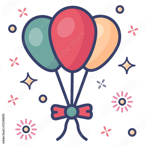 
Flat design vector of balloons isolated on white background
