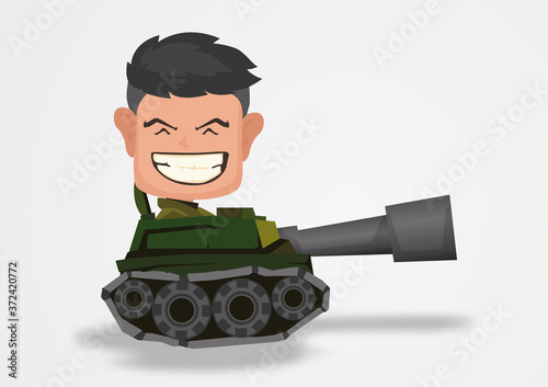 Illustration of soldier doing on a white background.