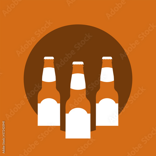 Vector Illustration of beer in flat style with long shadow.