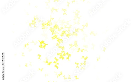 Light Green  Yellow vector doodle background with branches.