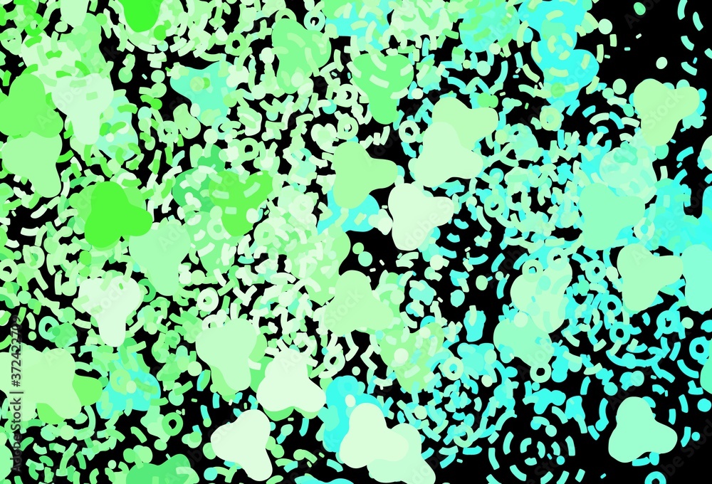 Dark Green vector pattern with random forms. Dark Green vector pattern with random forms.