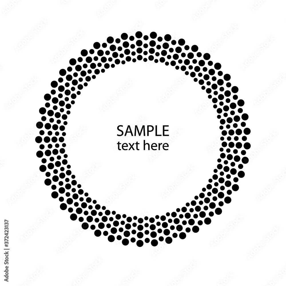 Halftone dots in circle form. Circular Music equalizer . Audio waves . Sound frequency . round logo . vector dotted frame . design element