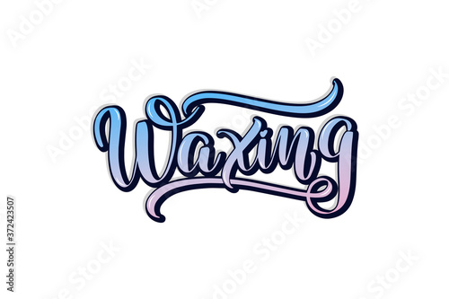 Waxing procedure lettering. Hand drawn vector illustration. 