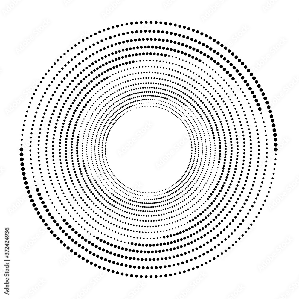 Halftone dots in circle form. round logo . vector dotted frame . design element