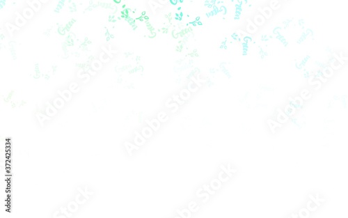 Light Green vector doodle texture with leaves, branches.