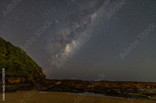 Milky Way Night Sky at the Beach © Merrillie