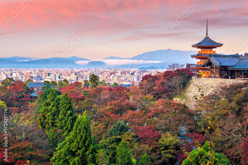 Kiyomizu-dera Temple autumn season in Kyoto, Japan