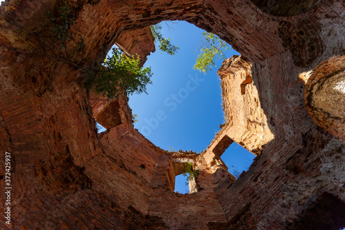 An old ruined Church in the Leningrad region, Russia.