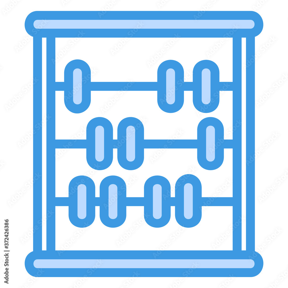Abacus icon vector illustration in blue style for any projects Abacus icon vector illustration in blue style for any projects