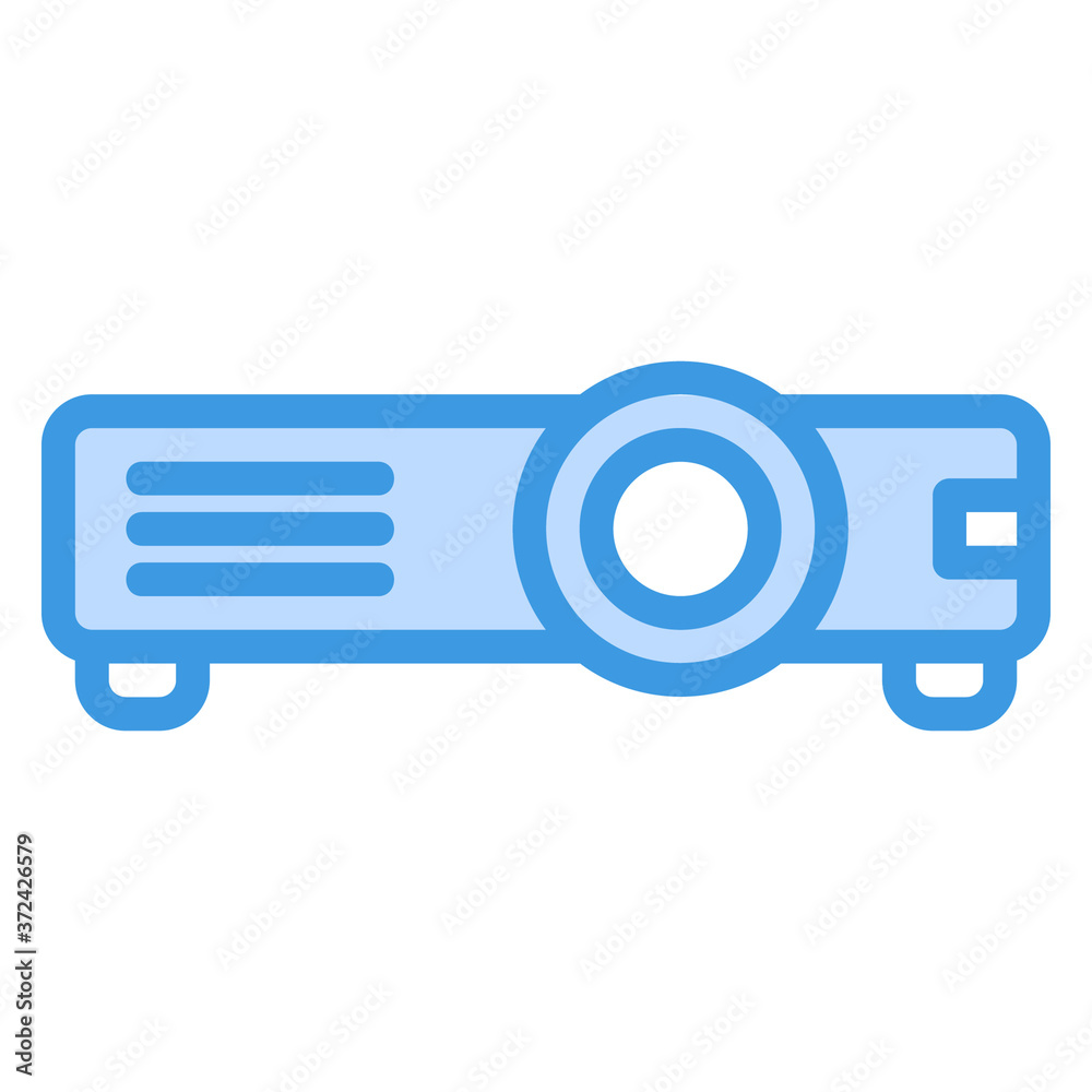 Projector icon vector illustration in blue style for any projects Projector icon vector illustration in blue style for any projects