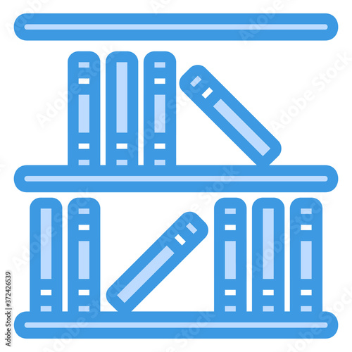 Library icon vector illustration in blue style for any projects