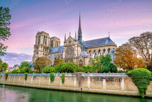 The beautiful Notre Dame de Paris in France