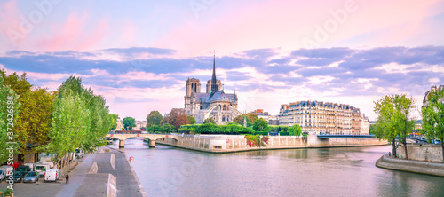 The beautiful Notre Dame de Paris in France