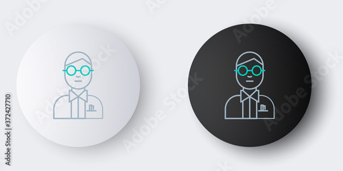 Line Scientist icon isolated on grey background. Colorful outline concept. Vector.