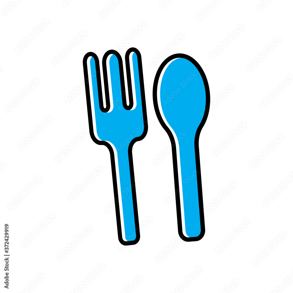 Restaurant symbol, spoon and fork flat icon. Design template vector Restaurant symbol, spoon and fork flat icon. Design template vector