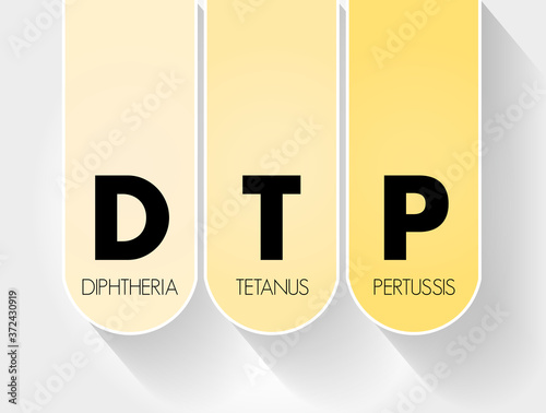 DTP - Diphtheria Tetanus Pertussis acronym, medical concept background