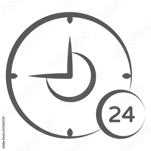 
Doodle line design of around the clock icon
