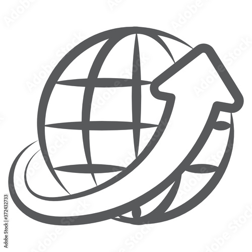 
Doodle line design of around the world icon
