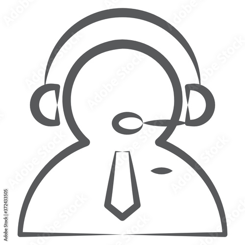 
Avatar wearing headphones with mic showing csr icon
