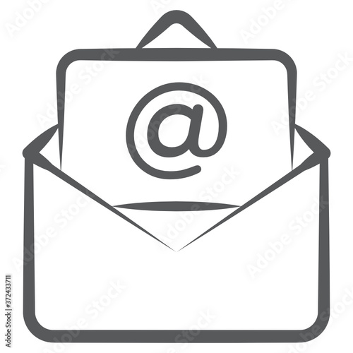 
Postal letter icon, doodle design of email vector 
