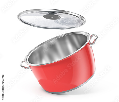 Pan on a white background. 3d illustration