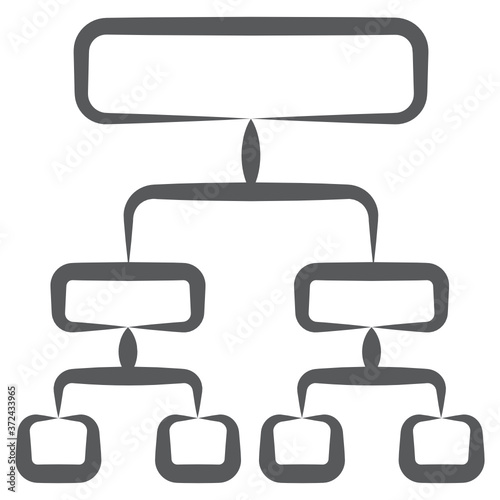 
Icon of hierarchy in doodle line design, flowchart

