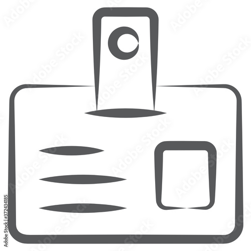 
Hand drawn design of identification card or id card icon
